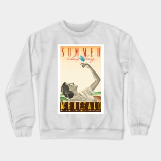 Summer Mt. Buffalo Australia Vintage Poster 1936 Crewneck Sweatshirt